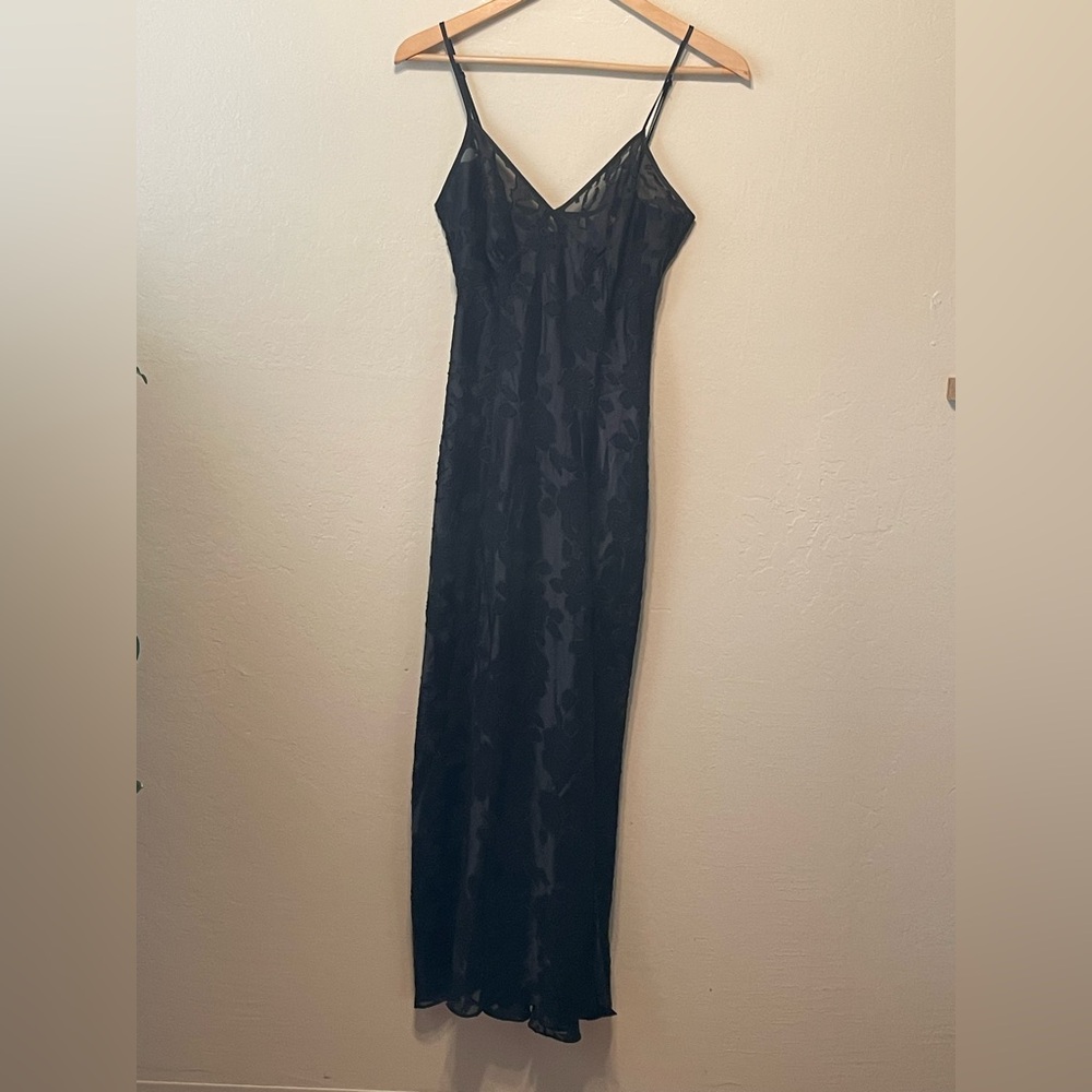 Victoria’s Secret Vintage Sheer Burnout Slip Dress in black